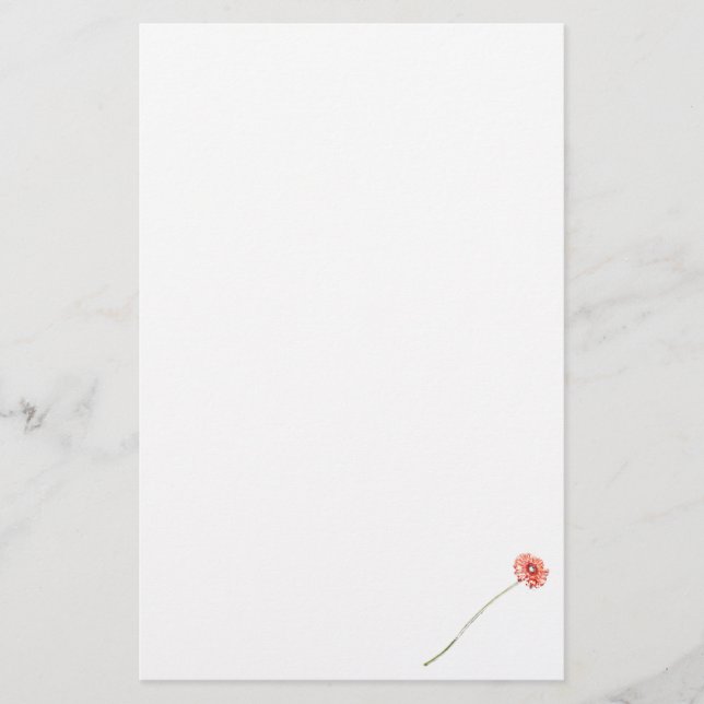 Papelería Flor de Gerbera Roja Pálida (Anverso)