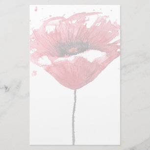 Papelería Flor de la amapola, acuarela
