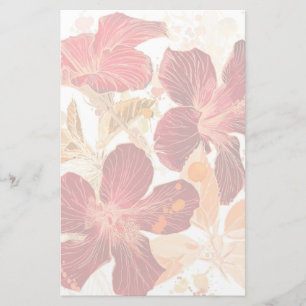 Papelería Flor del hibisco - pintura 2 de la acuarela