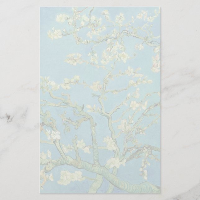 Papelería Flor el | 1890 de la almendra de Van Gogh el | (Anverso)