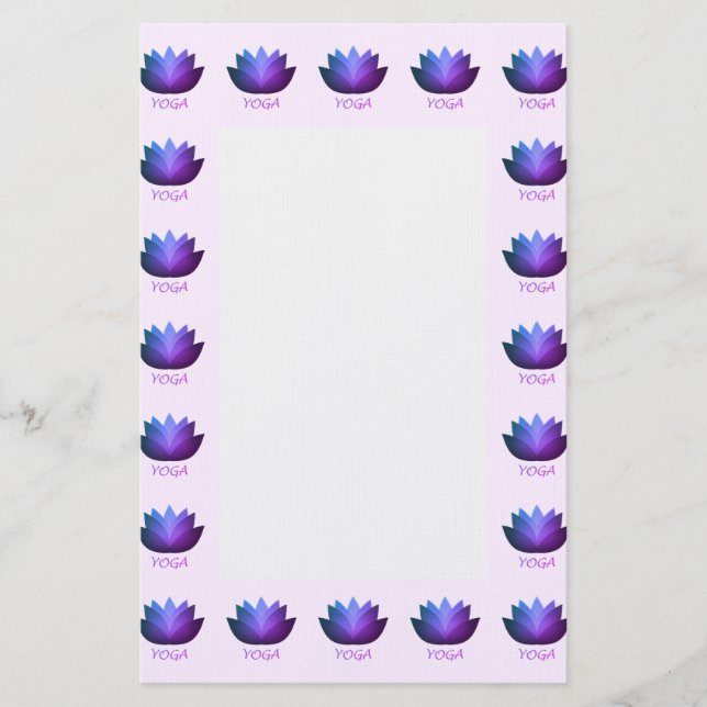 Papelería Flor Purple Yoga Lotus (Anverso)