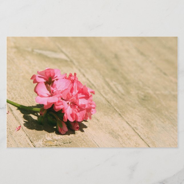 Papelería Flor rosa (Anverso)