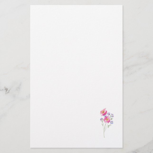 Papelería Flor rosa brillante bonito (Anverso)