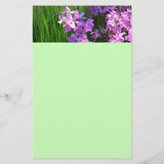 Papelería Flor rosa de verano y hierba