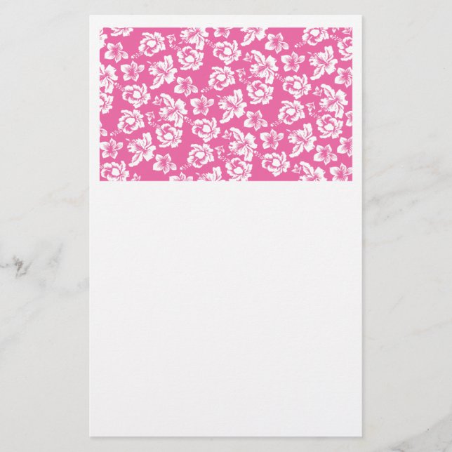 Papelería Flor rosa hawaiana (Anverso)