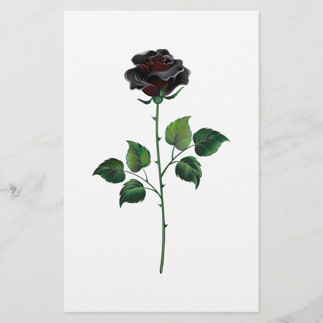 Papelería Flor rosa negra (Anverso)