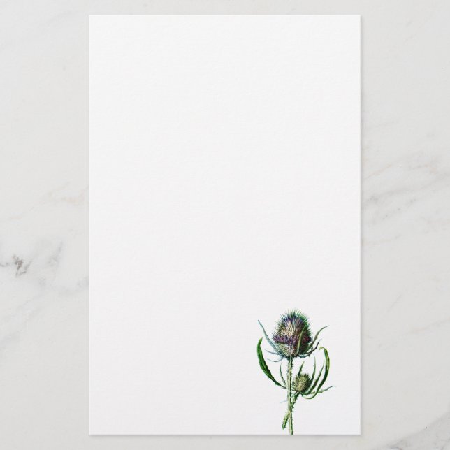 Papelería Flor salvaje de la antigüedad del cardo del (Anverso)