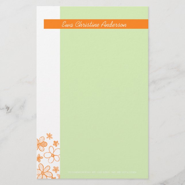 Papelería Flor Scribbles Green ・ Estacionamiento (Anverso)