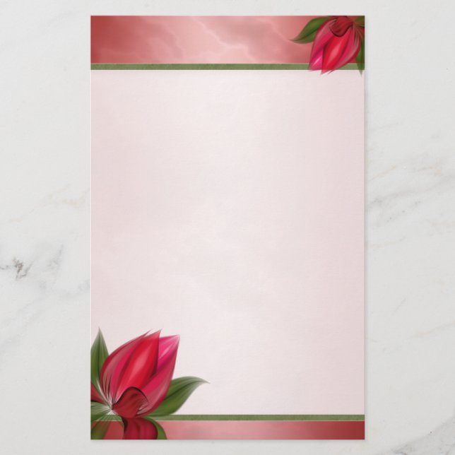 Papelería Floraciones rosadas veteadas (Anverso)