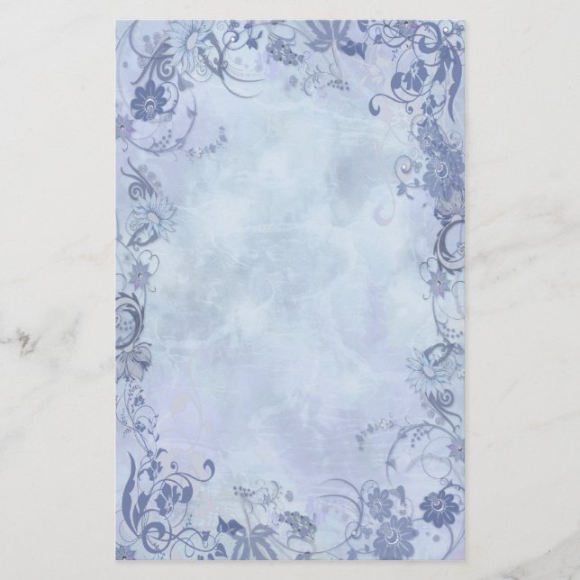 Papelería Floral azul (Anverso)