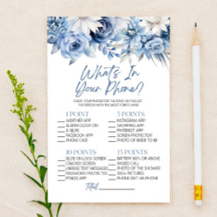 Papelería Floral azul qué hay en el teléfono juego de ducha