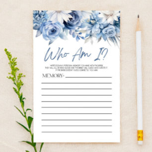 Papelería Floral azul turbia que soy yo juego de ducha de no