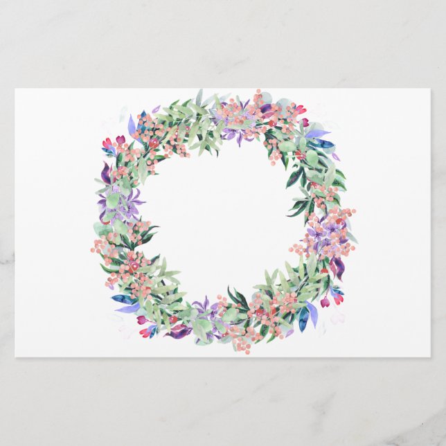 Papelería Floral Berries Wreath (Anverso)