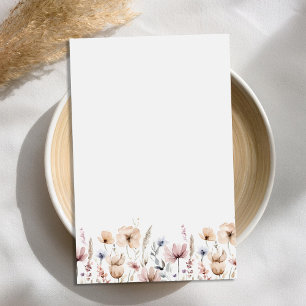 Papelería Floral Bohemio Acuarela Flor Silvestre