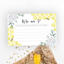 Papelería Floral de abejas color agua ¿Quién soy? juego de d