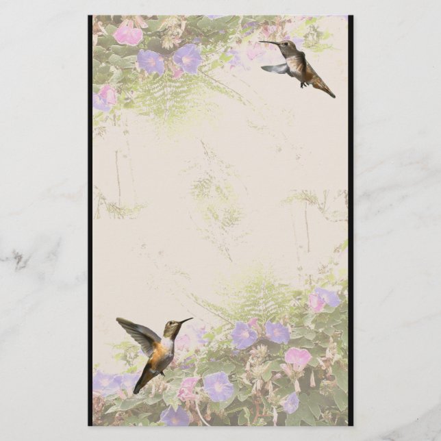 Papelería Floral de aves silvestres (Anverso)