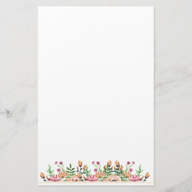Papelería Floral de melocotón (Anverso)
