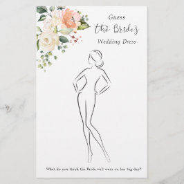 Papelería Floral Guess The Dress Bridal Shower Game