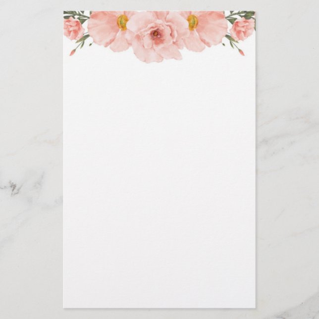 Papelería Floral rosa (Anverso)
