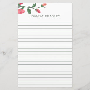 Papelería Floral rosado alineado