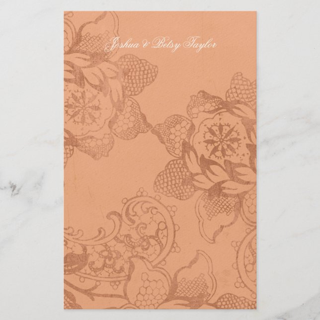 Papelería Floral Vintage Personalizada Gracias Stationery (Anverso)