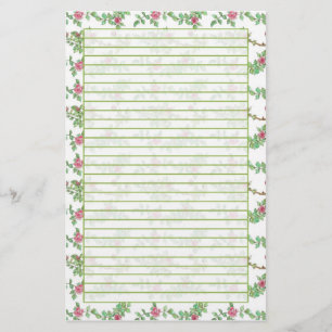 Papelería Flores acuáticas Rosa de té rosado alineadas