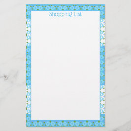 Papelería Flores azul y blanca