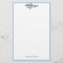 Papelería Flores azules de color nomeolvides