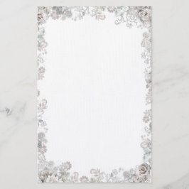 Papelería Flores blancas elegantes