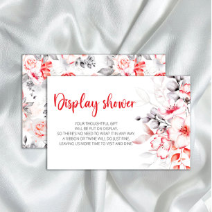 Papelería Flores color de agua rojo y gris Mostrar ducha