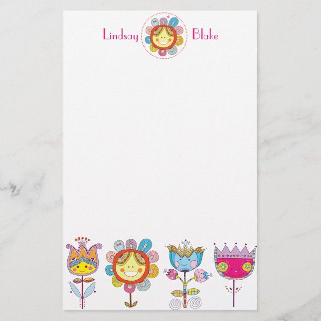 Papelería Flores cortas (Anverso)