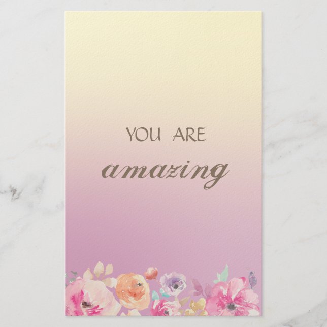 Papelería Flores de acuarela coloridas y adorables (Anverso)