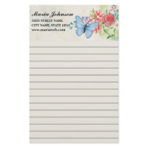 flores de acuarela y mariposa negocio alineado