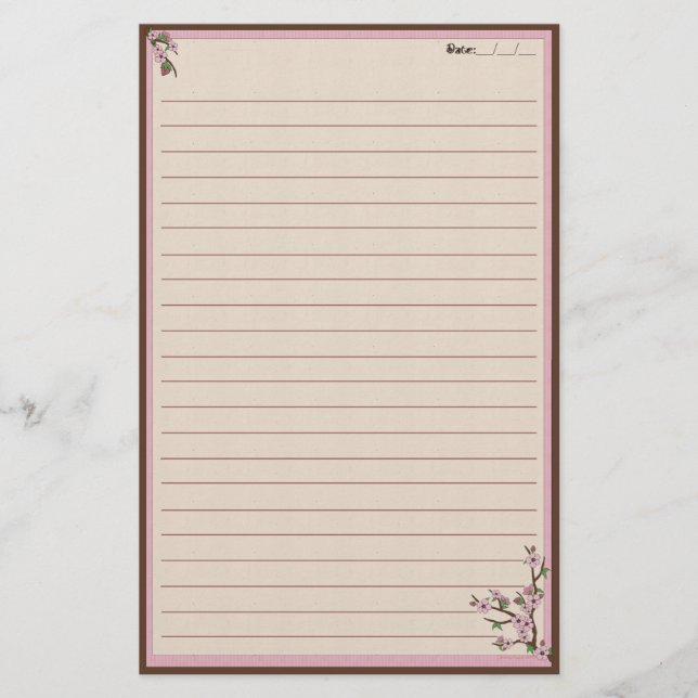 Papelería Flores de cerezo (Anverso)