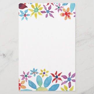 Papelería Flores de color de agua