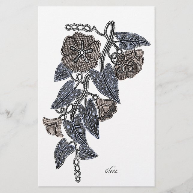 Papelería Flores de encaje (Anverso)