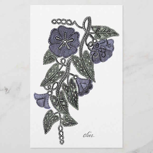 Papelería Flores de encaje 2 (Anverso)