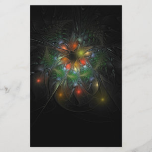 Papelería Flores de fantasía fractal blandas y tendientes