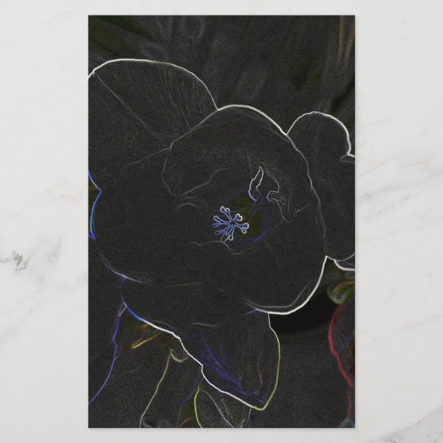Papelería flores de freesia delineadas (Anverso)