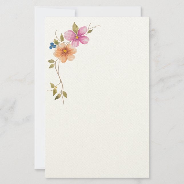 Papelería Flores de la pradera matutina (Anverso)