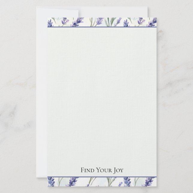 Papelería Flores de lavanda púrpura románticas   (Anverso)