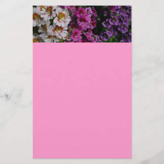 Papelería Flores de mariposa de rosa blanco y morado