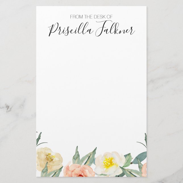 Papelería Flores De Melaza De Agua De La Mesa De (Anverso)