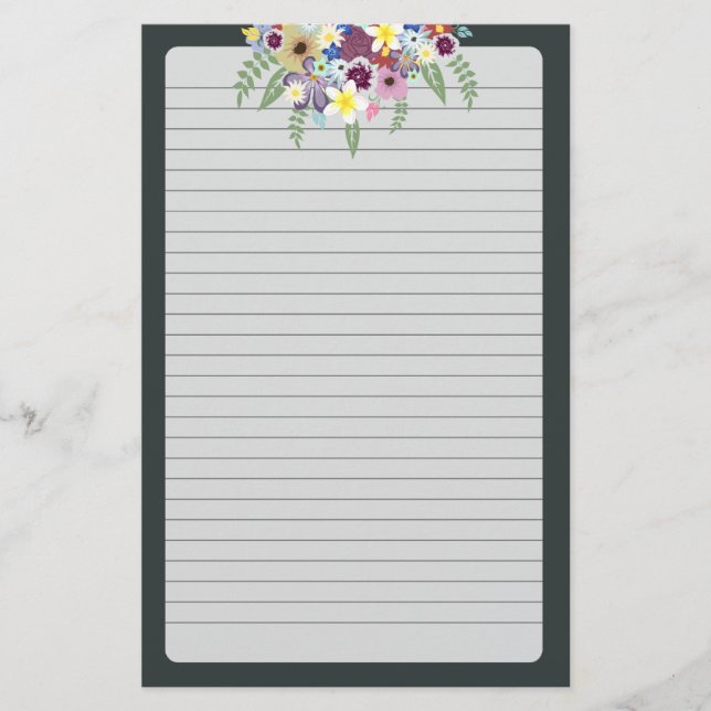Papelería Flores de primavera, (Anverso)
