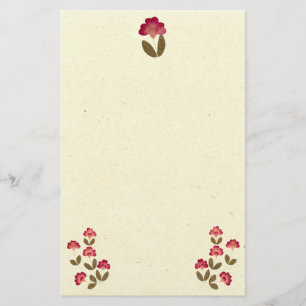 Papelería Flores de tubo rosa brillante presionadas