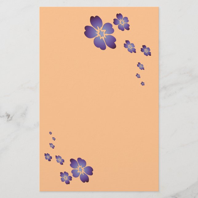 Papelería Flores moradas (Anverso)