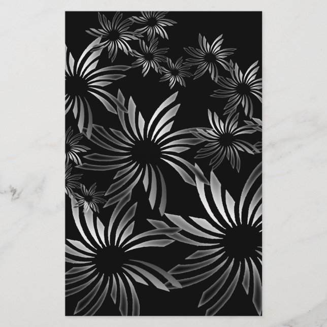 Papelería Flores plateadas (Anverso)