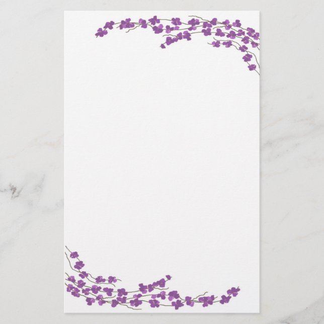 Papelería Flores Purpuras (Anverso)