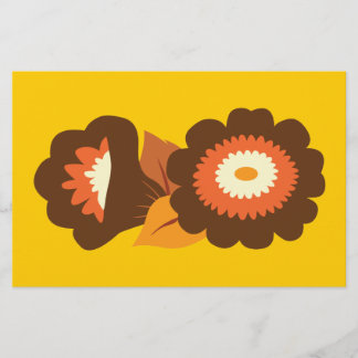 Papelería Flores Retro Brown