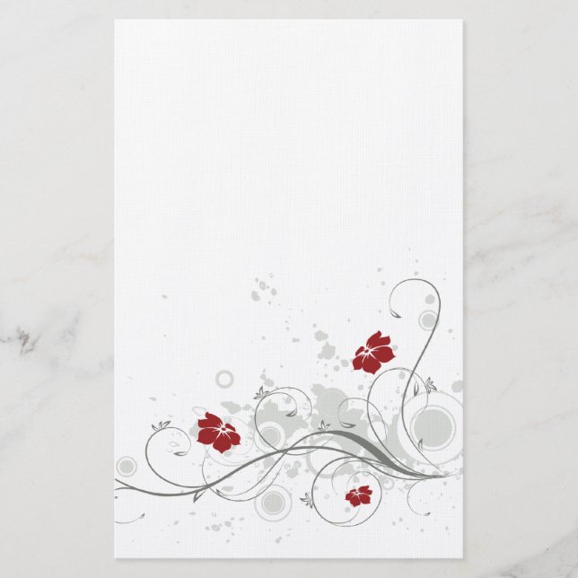 Papelería Flores Retro Stacionario (Anverso)